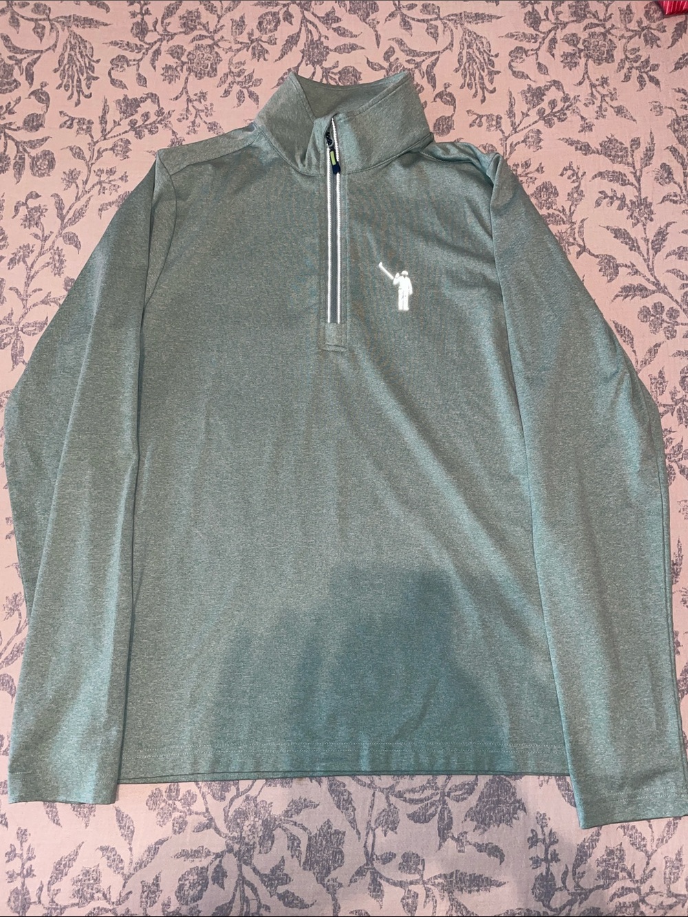 William Murray Golf Men's Zip-Up Pullover in Teal Green